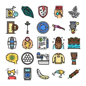 Collection of various icon sets representing concepts and objects 库存插图