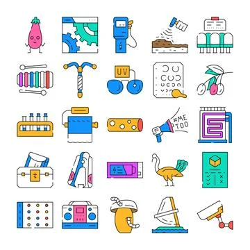 Collection of various icon vector illustrations creative set Illustrazione stock