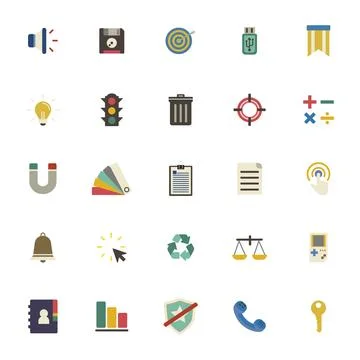 Collection of various icons Illustrazione stock