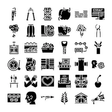 Collection of various icons representing diverse concepts and objects 스톡 일러스트