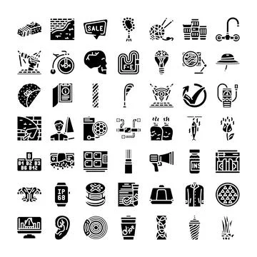 Collection of various icons representing diverse concepts Illustration