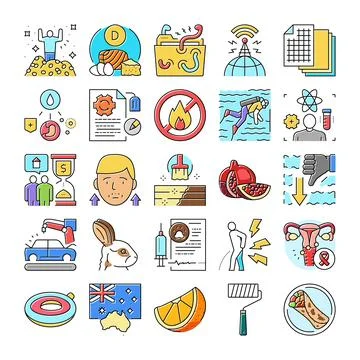 Collection of various icons representing diverse concepts イラスト素材