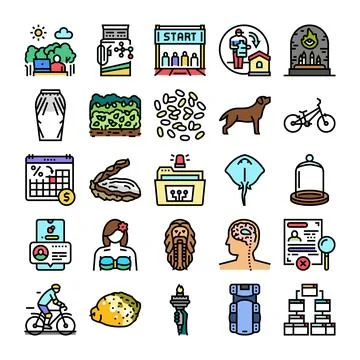 Collection of various icons representing diverse concepts イラスト素材