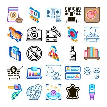 Collection of various internet web elements icons Stock Illustration