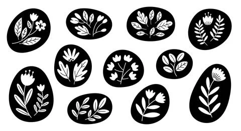 A collection of various leaf shapes and patterns displayed in a circular ar.. 스톡 일러스트