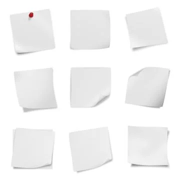 Collection of various leaflet blank white paper on white background. Stock Photos