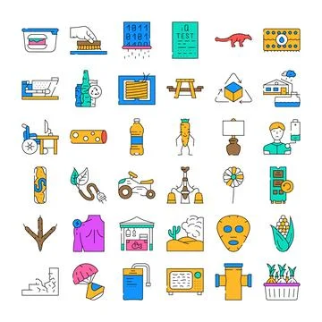 Collection of various lifestyle and activity related icons Illustrazione stock
