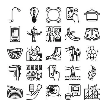 Collection of various line interface design elements Illustrazione stock