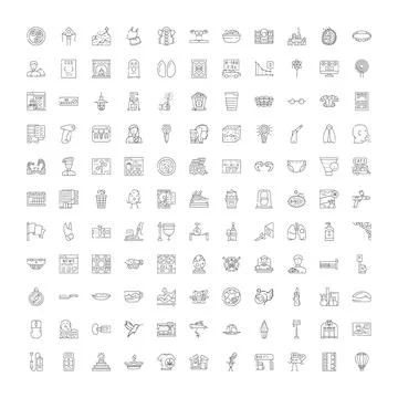 Collection of various linear icons illustrating diverse business concepts 스톡 일러스트