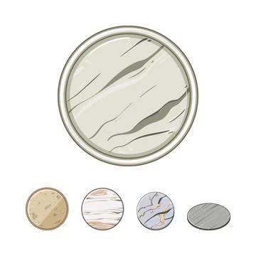 Collection of various material texture drink coasters Stock Illustration