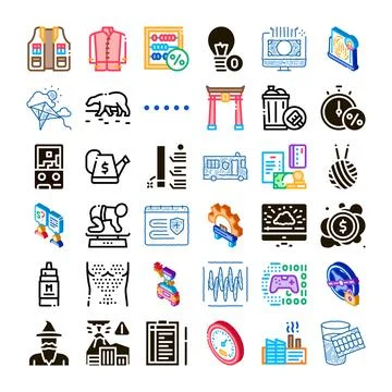Collection of various modern and abstract icon set Stockillustratie