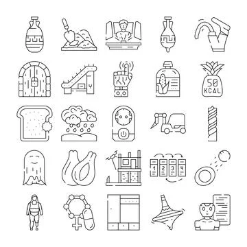 Collection of various modern and ancient elements icons Stockillustratie
