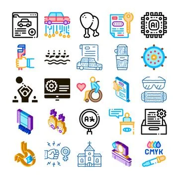 Collection of various modern and conceptual icon pictograms 스톡 일러스트