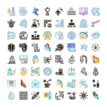 Collection of various modern and conceptual icon sets Stockillustratie
