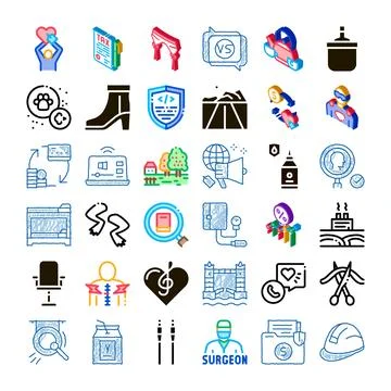 Collection of various modern and conceptual isometric icons Stockillustratie