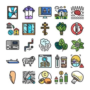 Collection of various modern and conceptual icon set イラスト素材