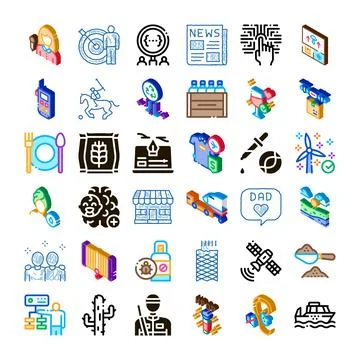 Collection of various modern conceptual isometric icons イラスト素材