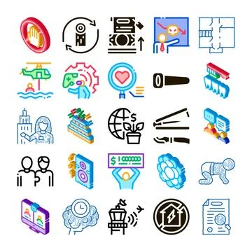 Collection of various modern digital icon concepts Ilustración de archivo