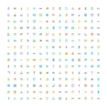 Collection of various modern graphic web interface icons Stock Illustration