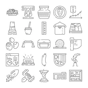 Collection of various modern lifestyle linear icons Stock Illustration