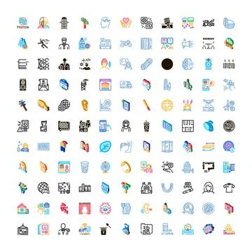 Collection of various modern technology and business related icons Stockillustratie