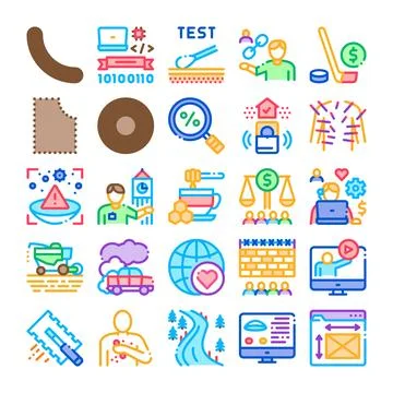 Collection of various modern technology and lifestyle icons Stock Illustration