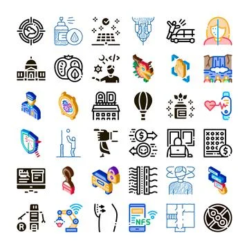 Collection of various modern technology and healthcare icons イラスト素材