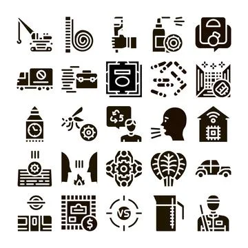 Collection of various modern technology and lifestyle icons Illustrazione stock