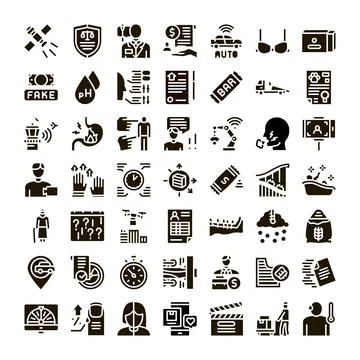Collection of various modern technology and business concepts Stockillustratie