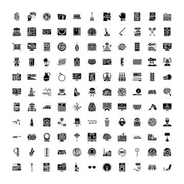 Collection of various modern technology and lifestyle icons Ilustração Stock