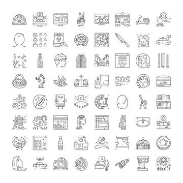 Collection of various modern technology and lifestyle icon designs Ilustración de archivo