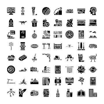 Collection of various modern technology business icons 스톡 일러스트
