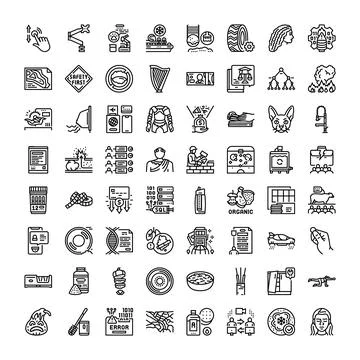 Collection of various modern technology business and science icons Stock Illustration