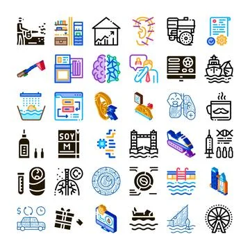 Collection of various modern technology vector icons Illustrazione stock