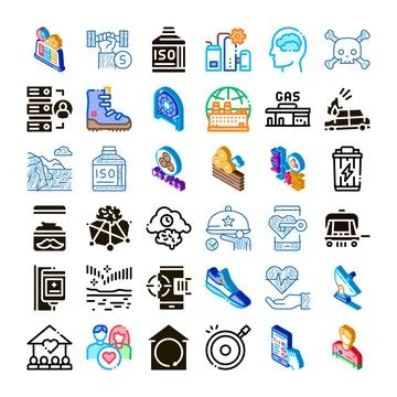 Collection of various modern technology vector icons Stockillustratie