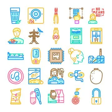 Collection of various modern technology vector icons イラスト素材