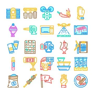 Collection of various modern thin line icons Stock Illustration