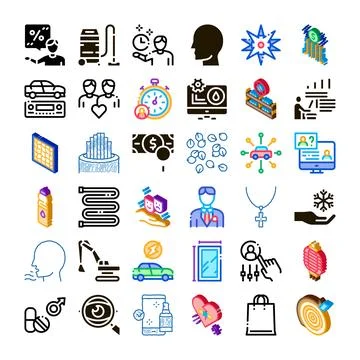 Collection of various modern web flat icons Stock Illustration