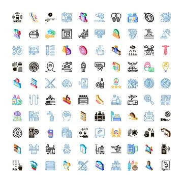 Collection of various modern web flat color icons イラスト素材