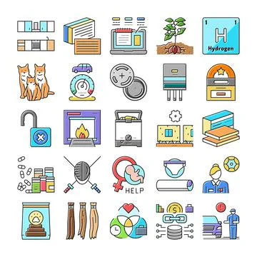 Collection of various modern web flat line icons Illustrazione stock