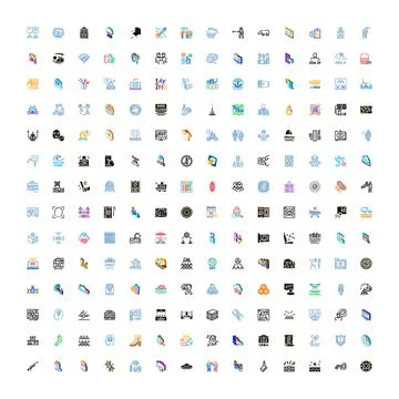 Collection of various modern web graphics and icons Stock Illustration