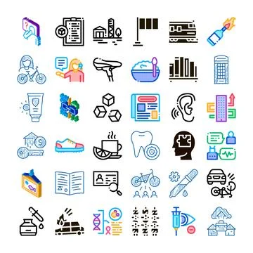 Collection of various modern web linear icons Illustrazione stock