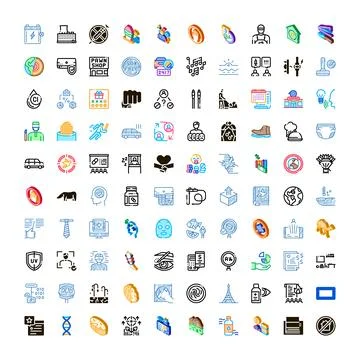 Collection of various modern web outline icons イラスト素材