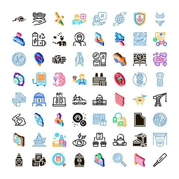 Collection of various modern web outline icons イラスト素材