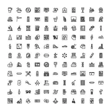 Collection of various outline icons for web and graphics Stockillustratie