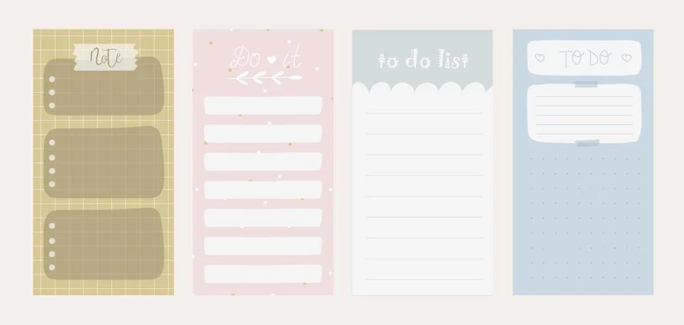 Collection of various paper notes. 스톡 일러스트