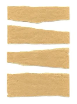 Collection of various pieces of note paper on white background Foto stock