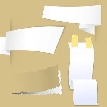 Collection with various pieces of paper Stock Illustration