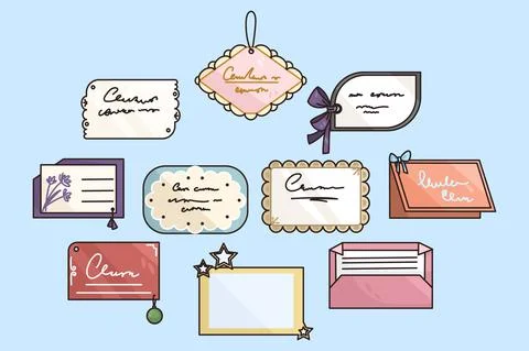 Collection of various postcards for occasion Stock Illustration