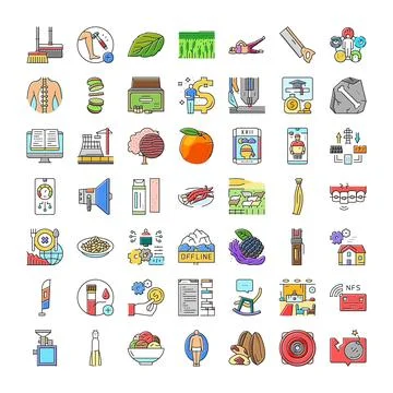 Collection of various science and technology lifestyle icons 스톡 일러스트